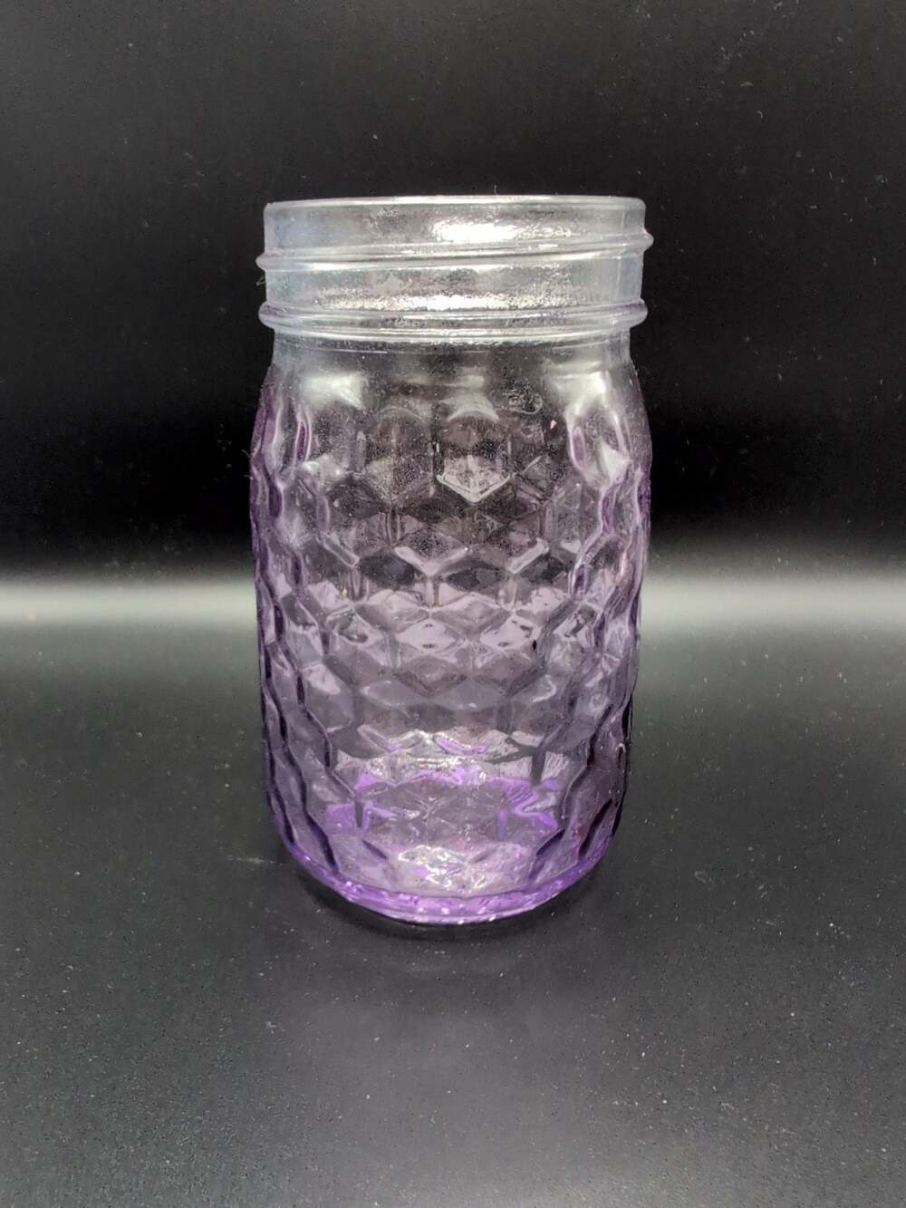 Vintage Purple Quilted Glass Mason Jar